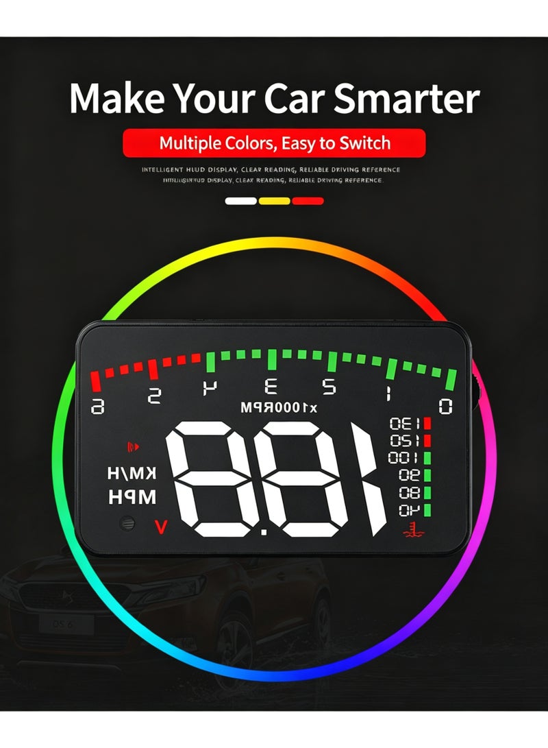 NIBEMINENT A900 Car HUD Head‑Up Display, 3.5 Inch OBD2 Digital Speedometer, Windshield Projection, Shows Speed,RPM,Water Temperature,Voltage, Plug‑and‑Play for OBD‑II Vehicles - Image 5