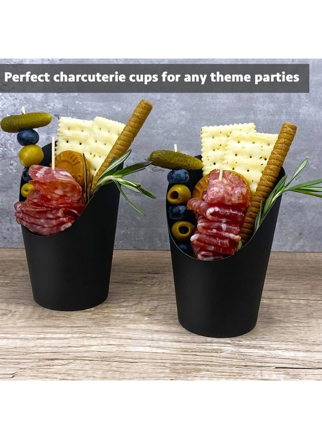 CAMKYDE 100 Pcs French Fries Holder, 12oz Disposable Paper French Fry Cups Black Charcuterie Cups for all Occasions (12oz, Black) - Image 5