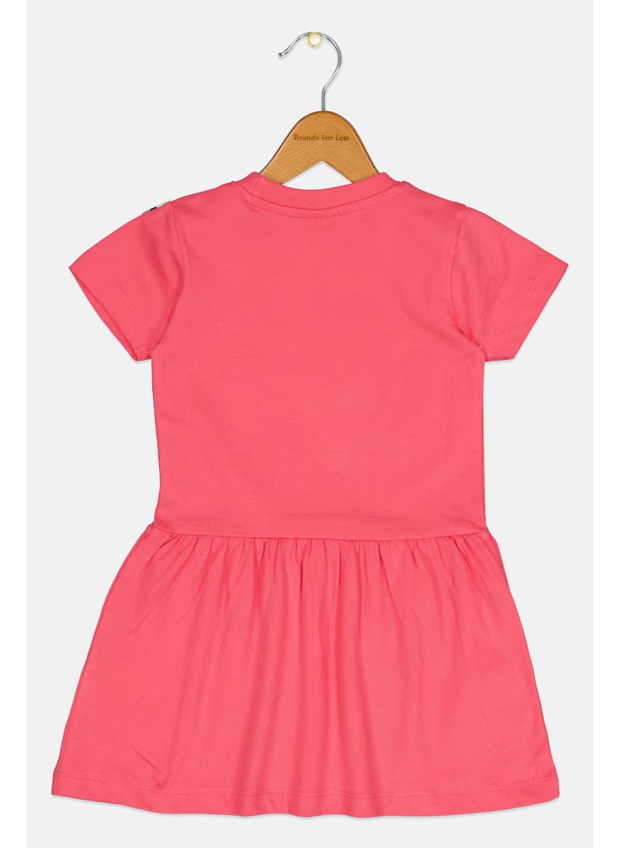 Peanuts Kids Girl  Short Sleeve Graphic Dress, Pink  - Image 2