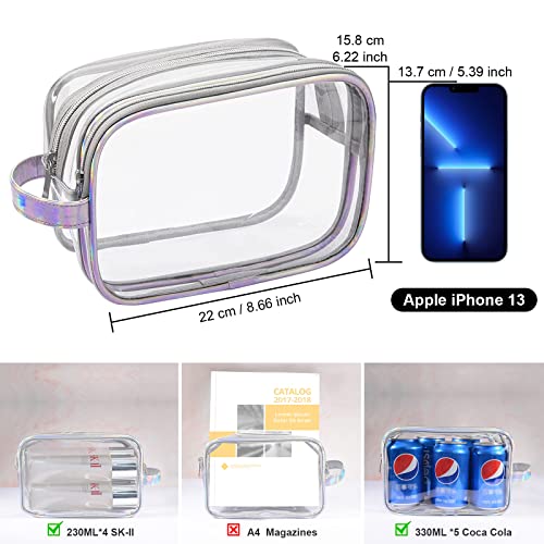 Lermende Clear Makeup Bag, 2 Layer, Water-Resistant, Large, Portable, Transparent, Travel, Women and Girl - Image 2