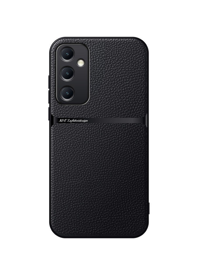 Phone Case Cover Leather TPU Back Case Cover shock resistant Compatible with Samsung Galaxy A34  ( Black ) - Image 1