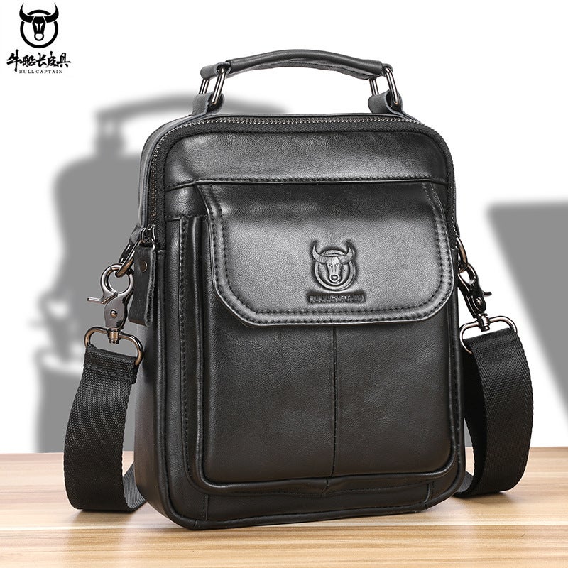 Captain Niu Bullcaptain First Layer Cowhide New Style Single Shoulder Slung Retro Bag Men'S Multi-Functional Ridge Protection Anti-Scratch - Image 1