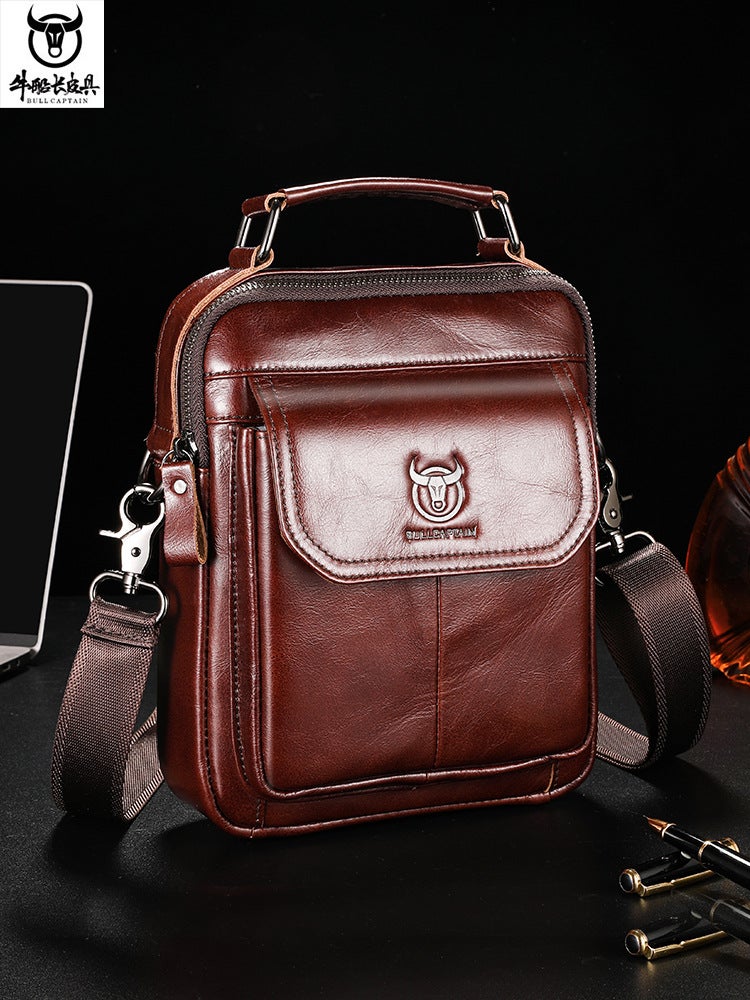 Captain Niu Bullcaptain First Layer Cowhide New Style Single Shoulder Slung Retro Bag Men'S Multi-Functional Ridge Protection Anti-Scratch - Image 2