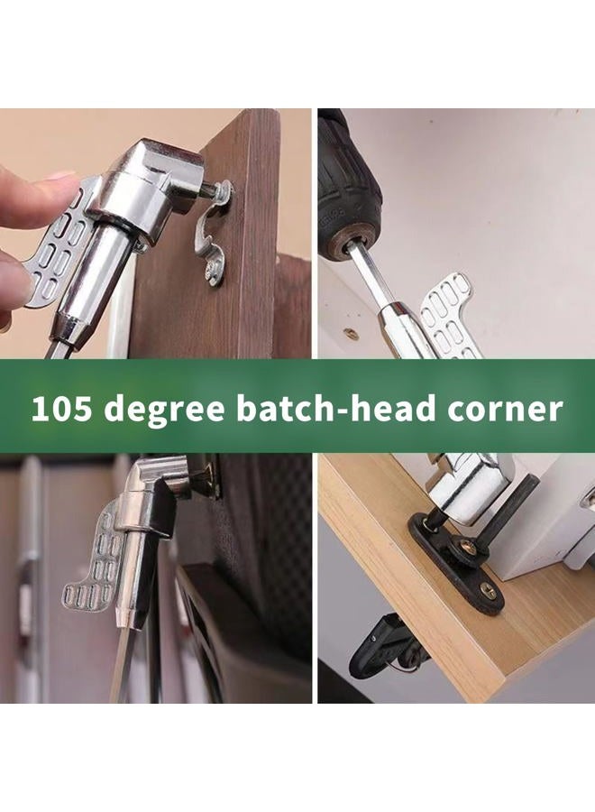 TIDENBR 105 Degree Right Angle Drill Adapter, Multifunction 105 Degree Drill Attachment & Right Angle Screwdriver, Solid Construction Corner Tool (Long+Short) - Image 3