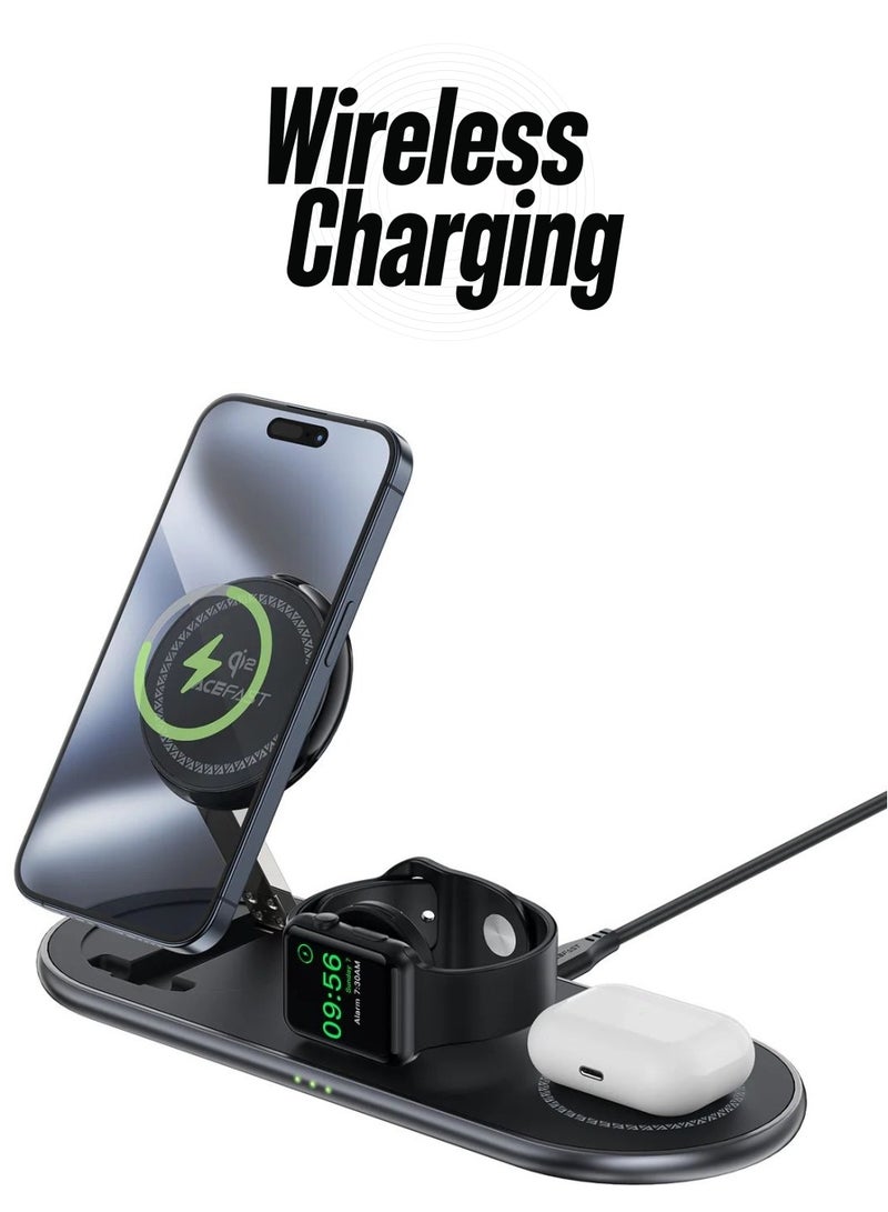 ACEFAST E19 Qi2 Desktop 3-in-1 Wireless Charging Holder - Image 1