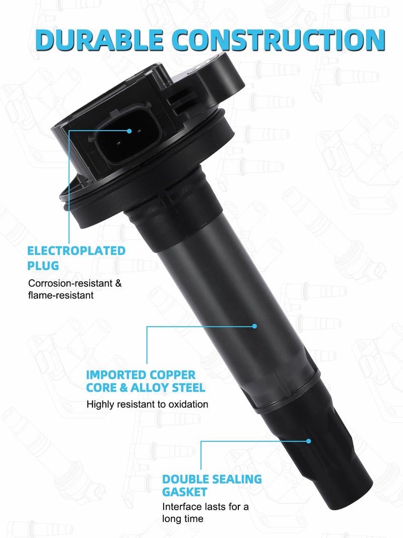 TAUTOY Set of 6 UF553 DG520 Ignition Coil Pack Iridium Spark Plugs (3.5L 3.7L) For Ford Edge Flex Taurus Explorer F150,For Lincoln MKS MKT MKZ MKX,For Mercury Sable - Image 3