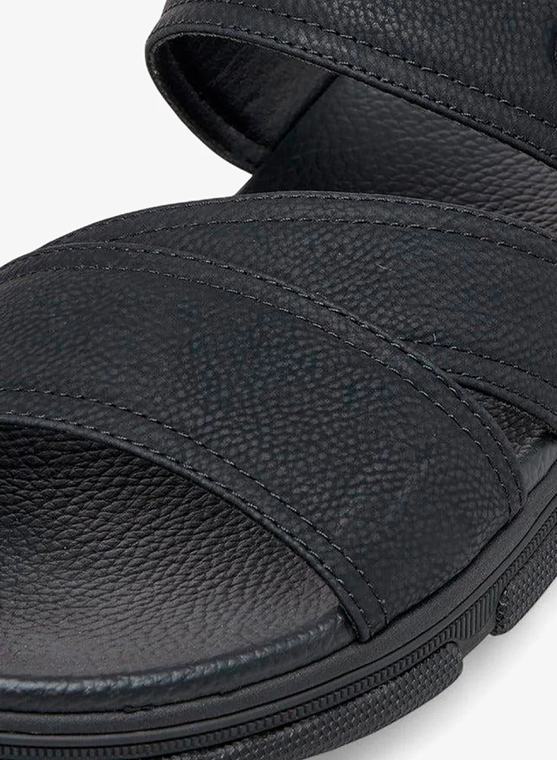 Le Confort BLACK Textured Slip-On Comfort Sandals for Men | Best Price UAE