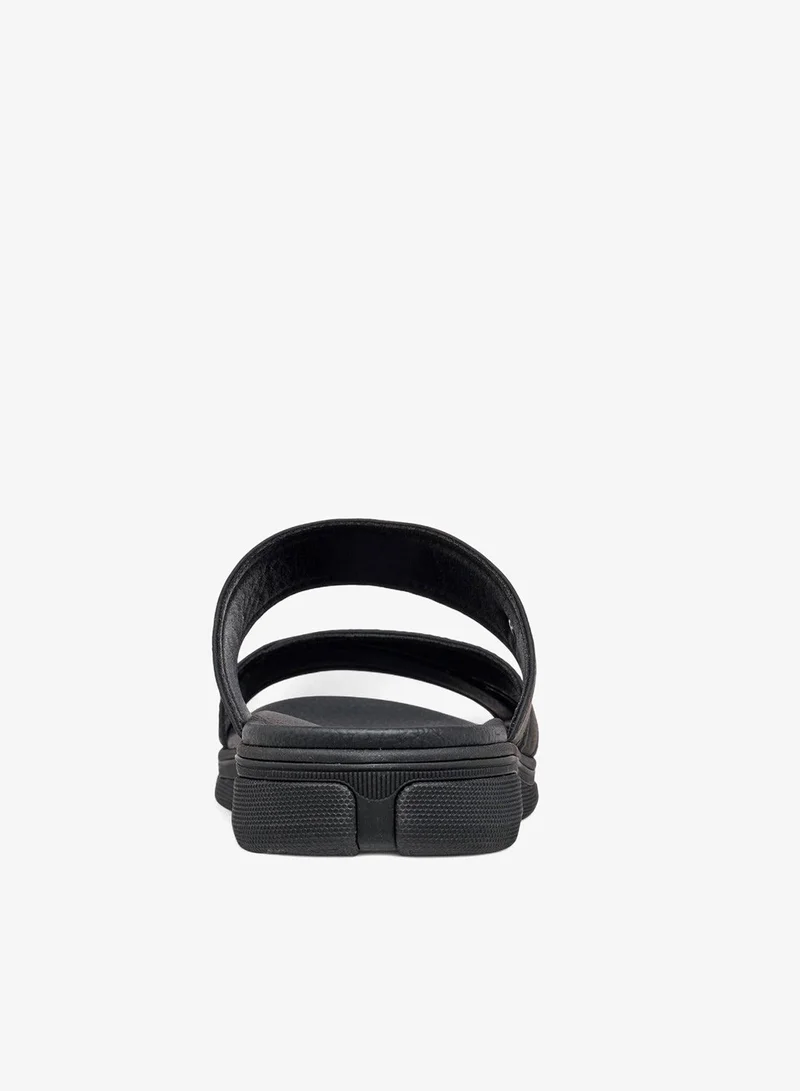 Le Confort BLACK Textured Slip-On Comfort Sandals for Men | Best Price UAE