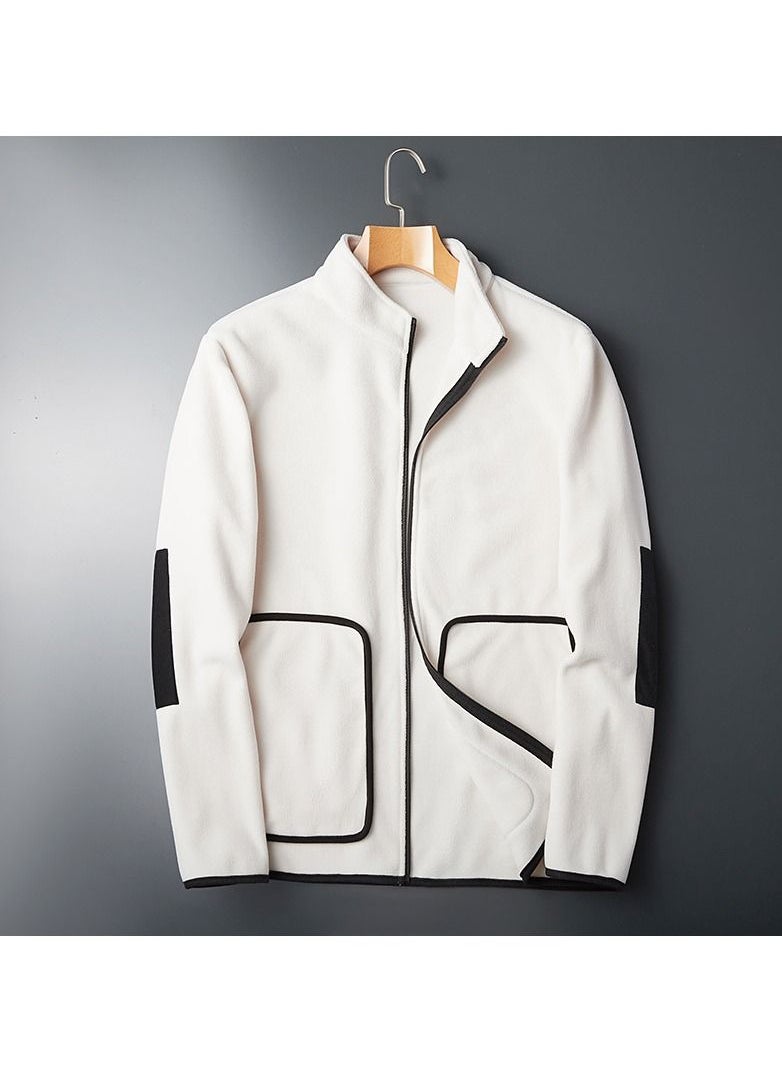 Loquat Outdoor Plush Cardigan Mock Neck Overcoat 
