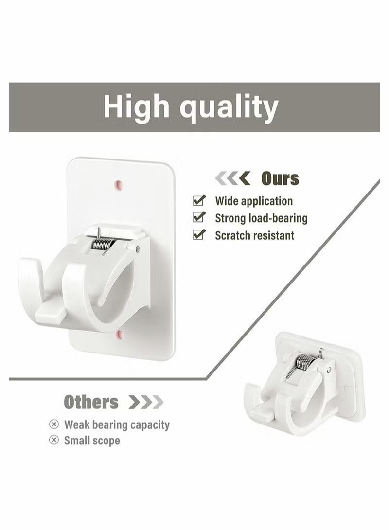 Curtain Rod Bracket Holder, Curtain Rods No Drilling Adhesive Curtain Rod Holder Curtain Rod Bracket Curtain Hangers No Drilling Hooks Mounting Screws, Anchors and Sticky Strips  - Image 4