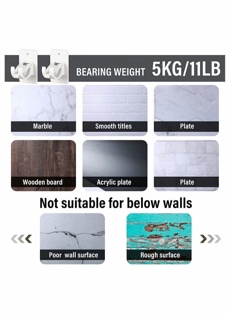 Curtain Rod Bracket Holder, Curtain Rods No Drilling Adhesive Curtain Rod Holder Curtain Rod Bracket Curtain Hangers No Drilling Hooks Mounting Screws, Anchors and Sticky Strips  - Image 5