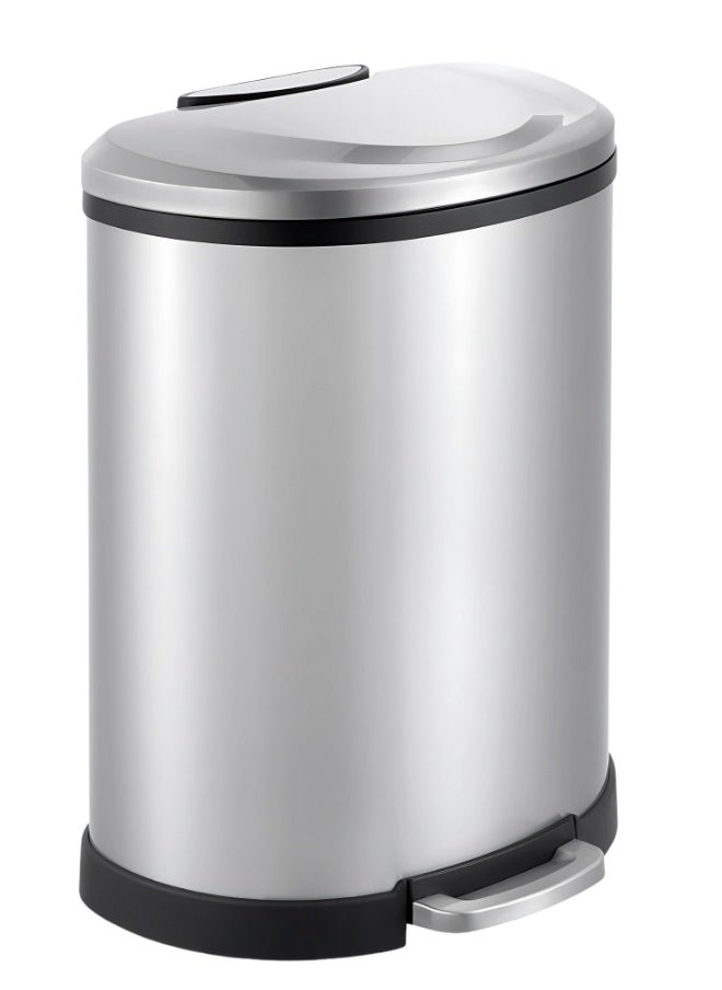 AKC Stainless Steel Pedal Trash Bin 50 LTR with Soft-Close Lid, Fingerprint-Resistant, Hands-Free Waste Disposal for Kitchen, Office, and Bathroom  - Image 1
