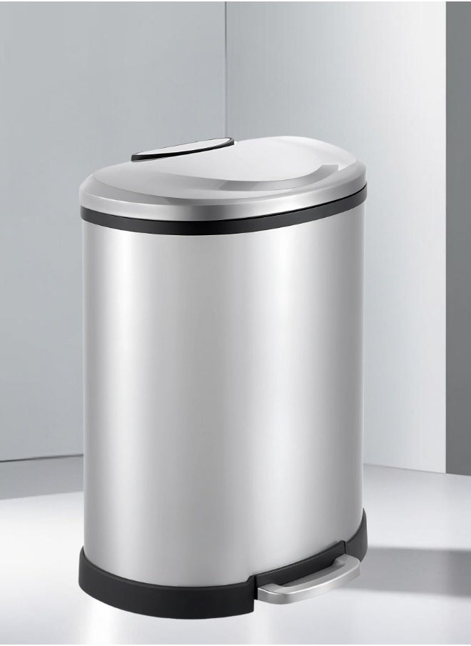 AKC Stainless Steel Pedal Trash Bin 50 LTR with Soft-Close Lid, Fingerprint-Resistant, Hands-Free Waste Disposal for Kitchen, Office, and Bathroom  - Image 2