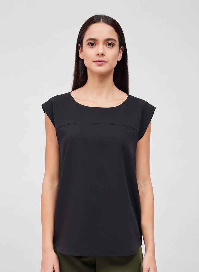 SALT ATTIRE Black Extended Sleeves Regular Top - Image 1