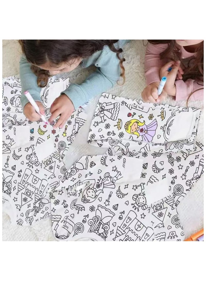 طقم بيجامات جرافيتي إبداعي للأطفال يمكنك صنعه بنفسك، قم بتلوين بيجامات النوم الخاصة بك للأولاد والبنات بنمط الآيس كريم - Image 4