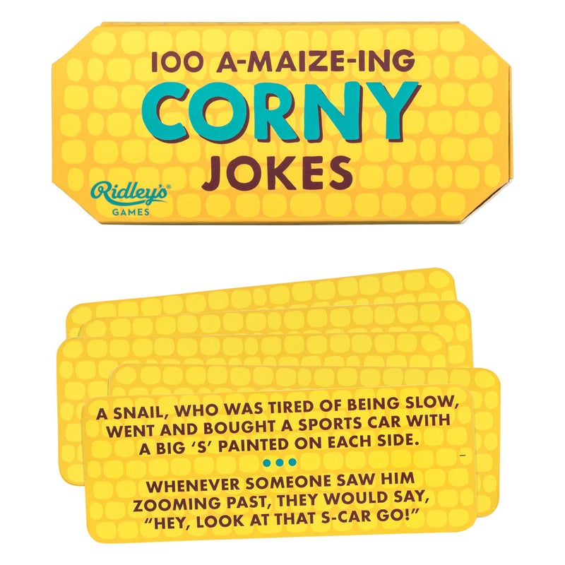 Ridley's Ridley’s 100 A-maize-ing Corny Joke Cards - Includes 100 Jokes for Kids and Adults, Funny Jokes for Family-Friendly Fun - Makes a Great Gift Idea - Image 1