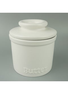 NIBEMINENT Elegant Ceramic Butter Dish Set with Lid White butter tank 