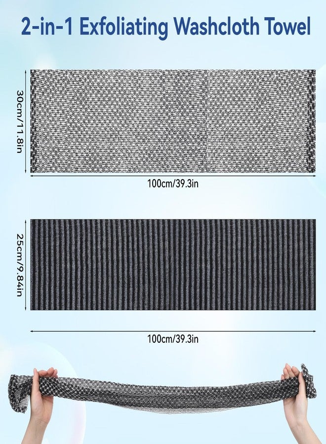 KFHENSOMR 2Pcs Japanese Exfoliating Shower Towel, 40" Extra Long Towel - Image 2