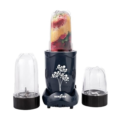 Kenstar Nutrino Mixer Grinder Blender | 3 Jar 350W | High Power Motor Juicer | Blender and Mixer | Durable ABS Body | Blue & Black - Image 1