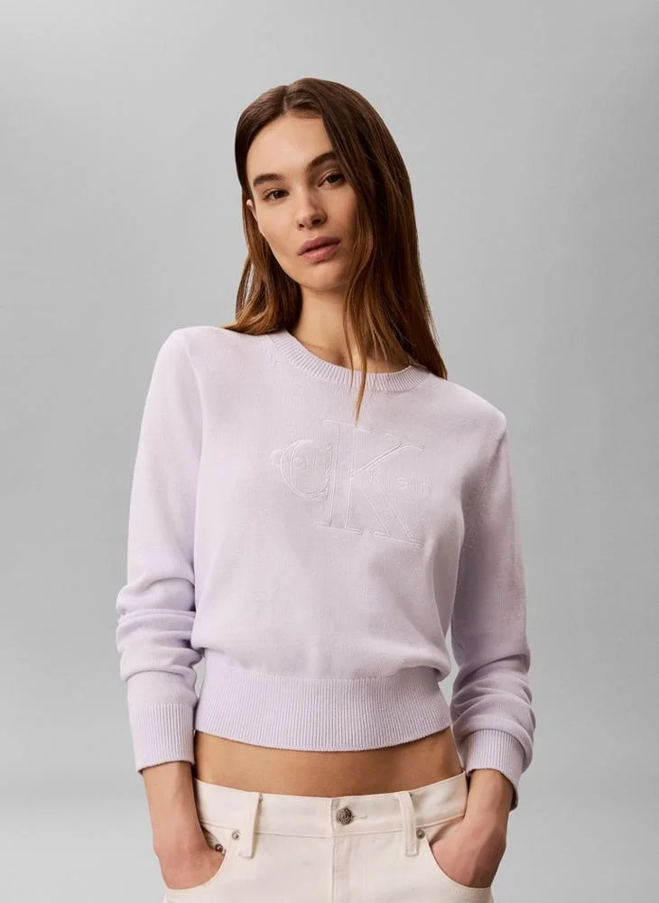Calvin Klein Jeans Monologo Embroidery Cropped Jumper