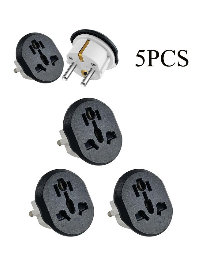 YJ 5-piece travel adapter set, plug adapters, universal adapters for travel in the US, Australia, UK, and Europe, compact in size. Compatible plug types: A, B, C, D, E, F, G, I, J, K, L. (5 pieces) - Image 1