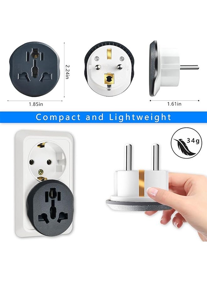 YJ 5-piece travel adapter set, plug adapters, universal adapters for travel in the US, Australia, UK, and Europe, compact in size. Compatible plug types: A, B, C, D, E, F, G, I, J, K, L. (5 pieces) - Image 2