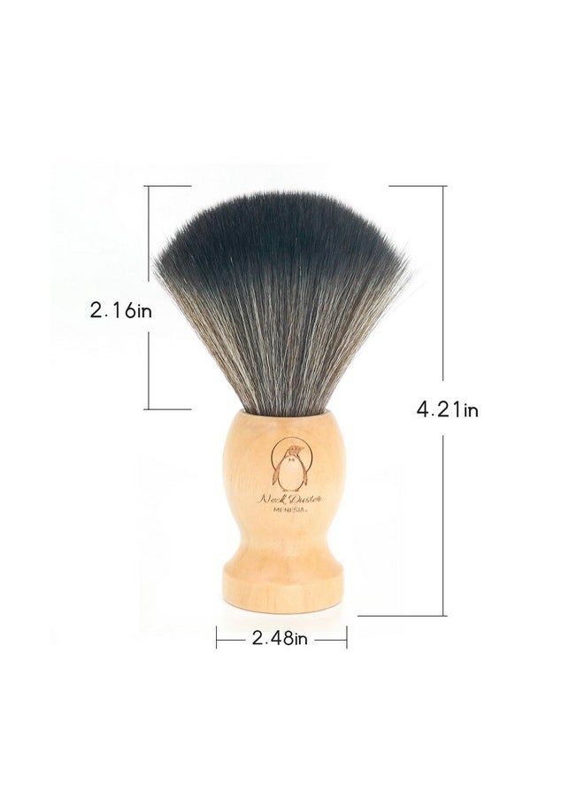 menesia Menesia Small Barber Neck Duster Tool - Wooden Handle Hair Cutting Brush & Duster for Barbers (Penguin)  - Image 4