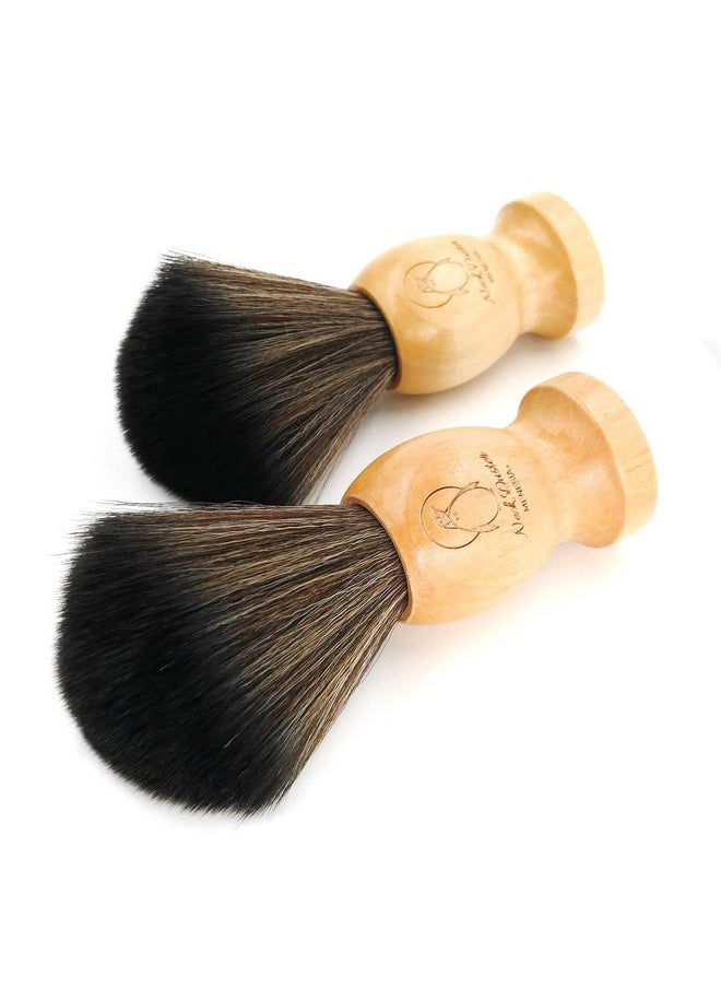 menesia Menesia Small Barber Neck Duster Tool - Wooden Handle Hair Cutting Brush & Duster for Barbers (Penguin)  - Image 2
