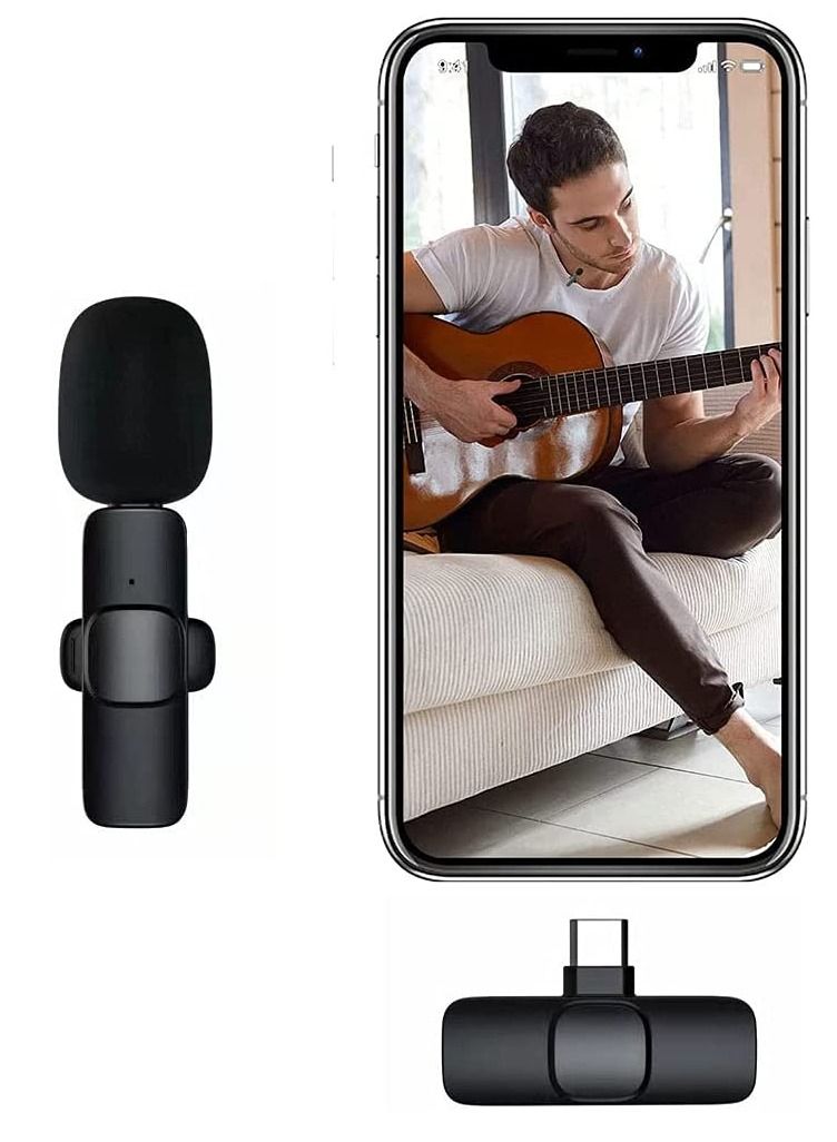 2 in 1 iphone or type-c Wireless Lavalier Microphone For IPhone, Plug Play, Portable Audio Video Recording Mic for Youtube, Live Stream, Vlog, Interview, Laptops PC - Image 2