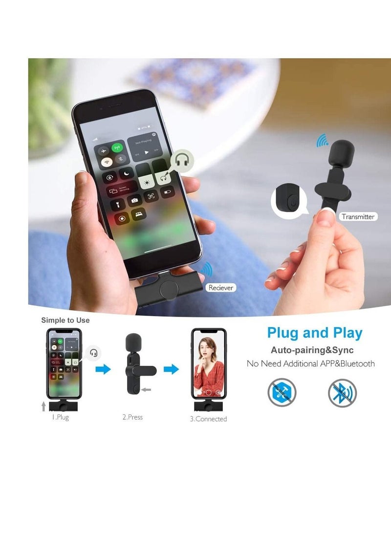 2 in 1 iphone or type-c Wireless Lavalier Microphone For IPhone, Plug Play, Portable Audio Video Recording Mic for Youtube, Live Stream, Vlog, Interview, Laptops PC - Image 3