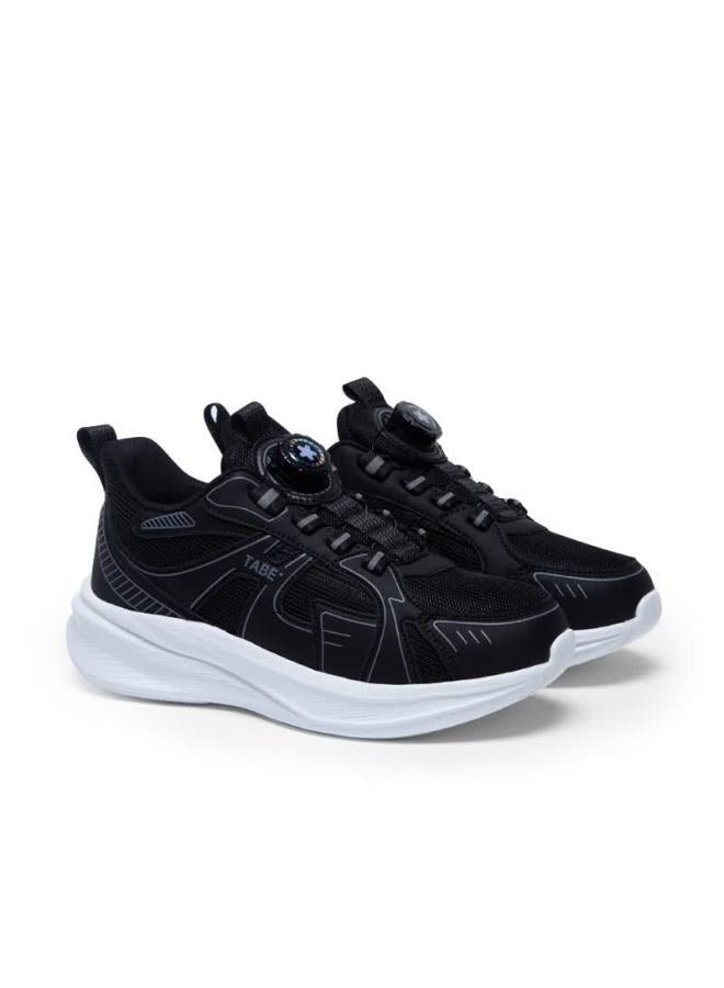 TABE Tony The Pig Boys' Sports Shoes Children's Running Shoes Cushioned Lightweight Breathable Dial Buckle Wide Fit Youth Casual White Sneakers - Image 2