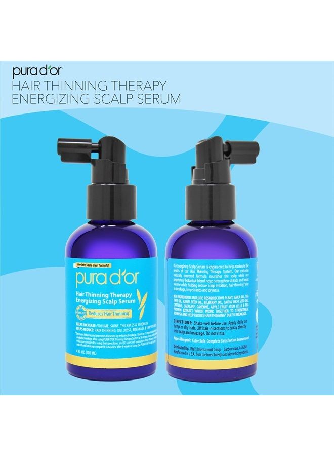 Pura d'or سيروم تنشيط فروة الرأس (4 أونصات) مع زيت الأركان، البيوتين، الكافيين، خلايا الجذع، الكاتالاز ومثبطات DHT، لجميع أنواع الشعر، للرجال والنساء (قد يختلف التعبئة) - Image 5