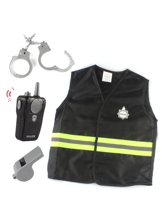Source Role Costume Play Cosplay Kindergarten Performance Costume Fire Police Engineering Suit-Color:KN575 Clothes Clothing + Experimental Kit Set  - Image 3