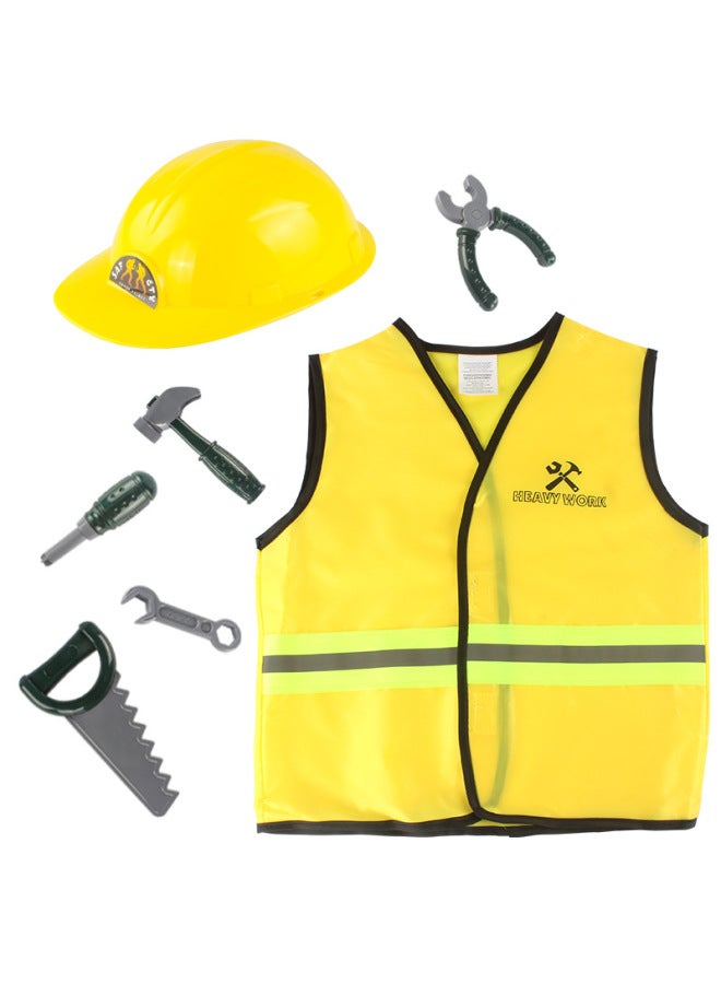 Source Role Costume Play Cosplay Kindergarten Performance Costume Fire Police Engineering Suit-Color:KN575 Clothes Clothing + Experimental Kit Set  - Image 4