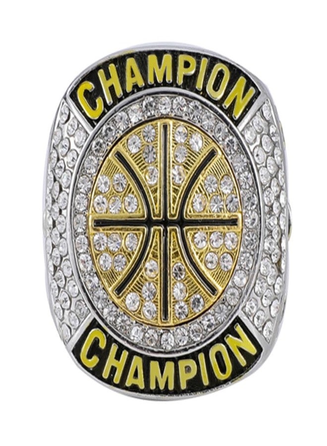 CHXIXUE Size 7 to 14 Basketball Championship Rings 12 Packs Basketball Ring Trophy Award Winner MVP Collectible Gift Champion Ring, 10, Zinc - Image 2