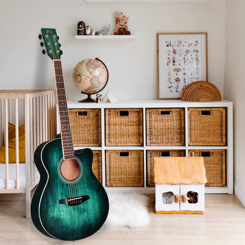 Winzz 40 Inches Acoustic Steel-string Guitar Beginner, Elegant Unique Color Design (Blue-green) - Image 5