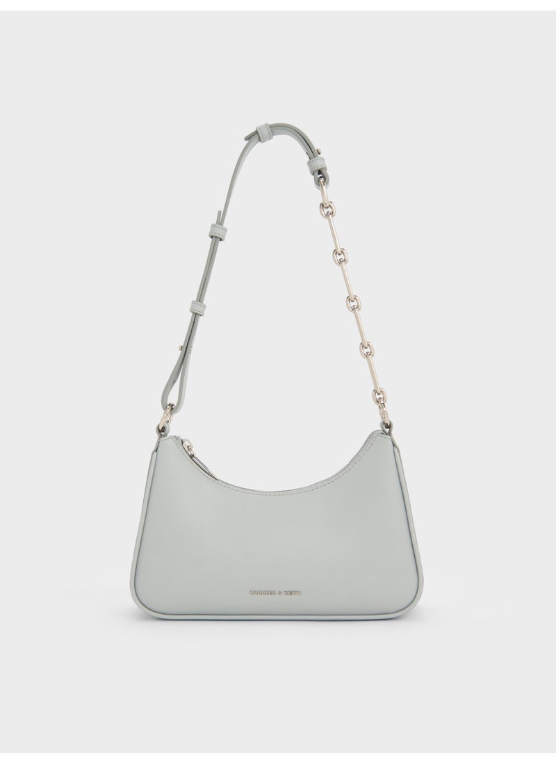 Charles & Keith CHARLES & KEITH Lane Chain-Link Shoulder Bag & Crossbody Bag for Women - Sea Salt Blue  - Image 1