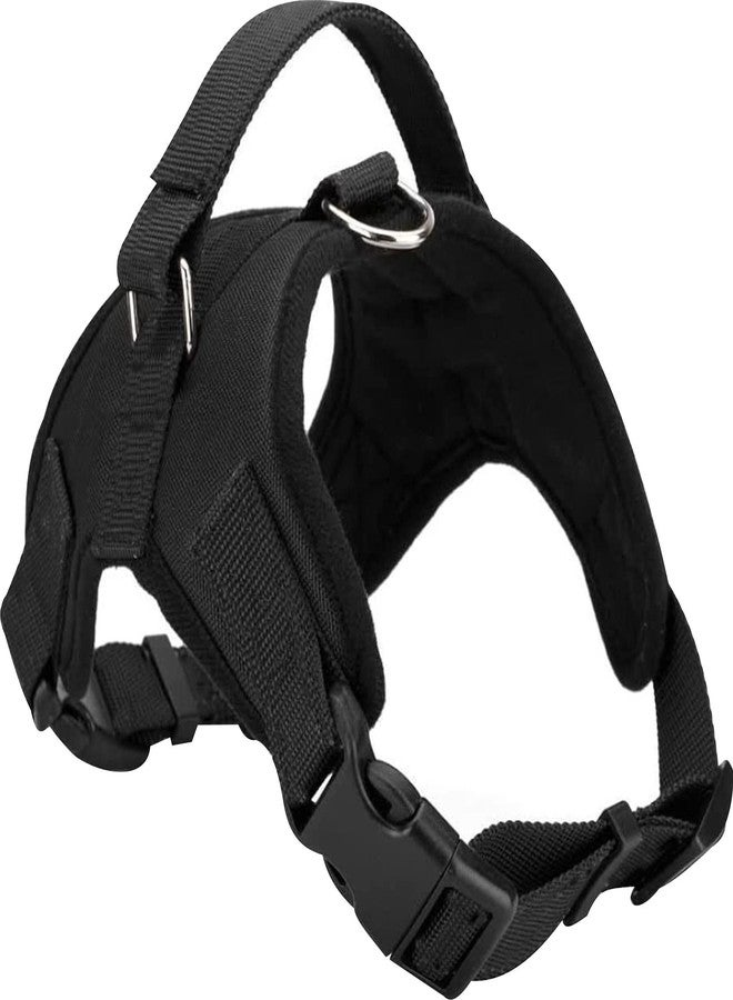 Pedigone Dog Belt Padded Dog Harness Adjustable Neck Strip & Chest Strip Dog Harness (Black, Large) - Image 1