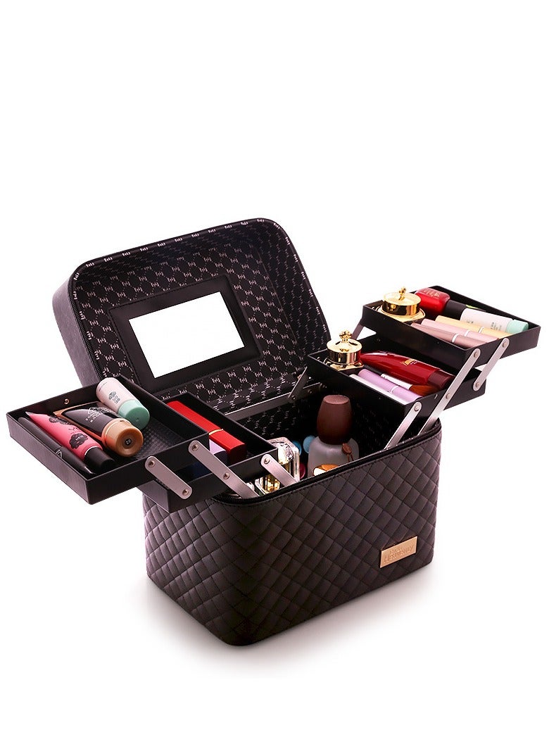 Portable Cosmetic Organizer Bag Black - Image 1