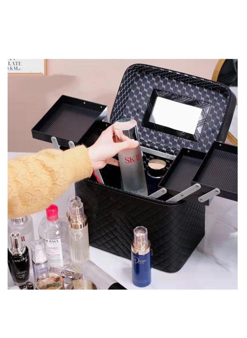 Portable Cosmetic Organizer Bag Black - Image 2