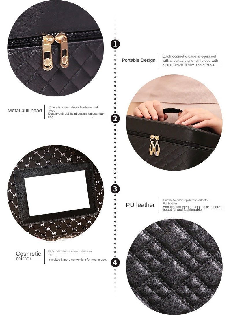 Portable Cosmetic Organizer Bag Black - Image 3