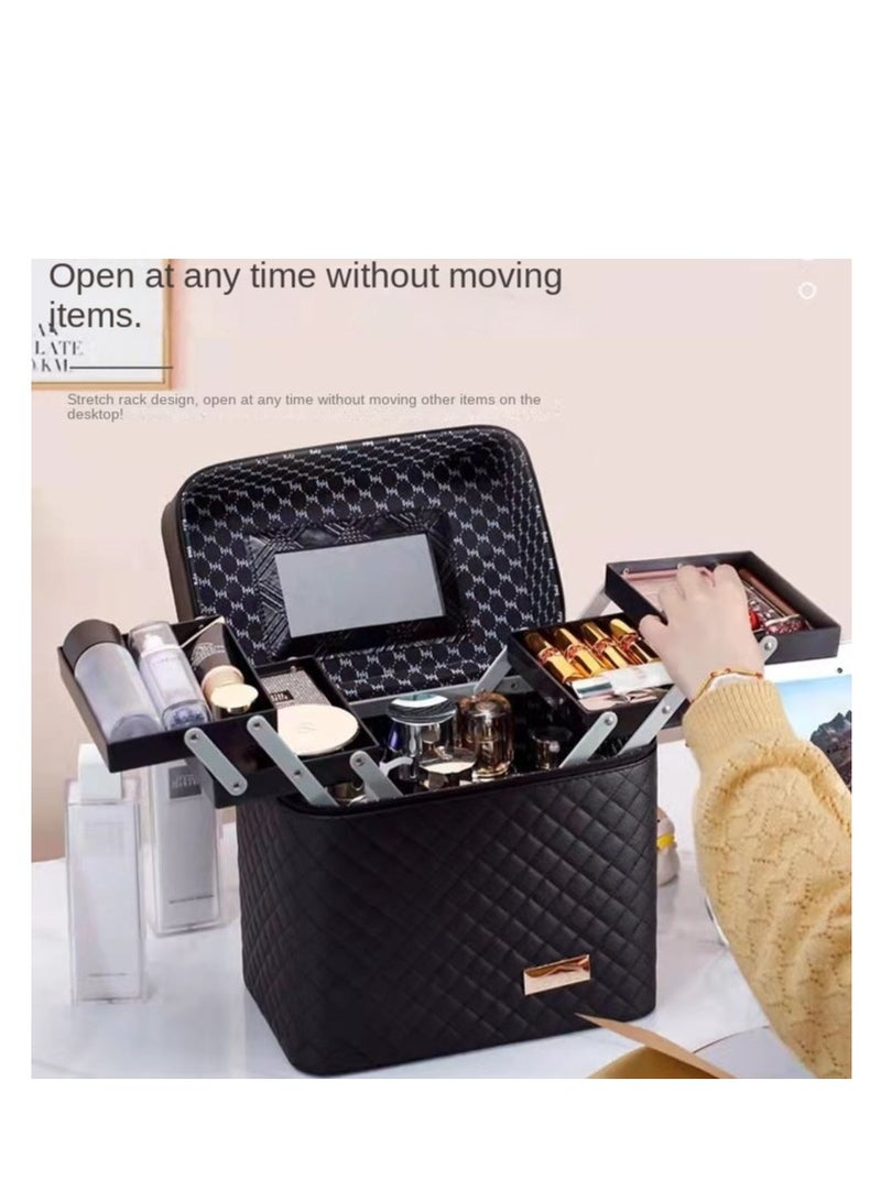 Portable Cosmetic Organizer Bag Black - Image 4