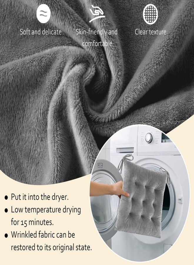 ELFJOY Rocking Chair Cushion Large Rocking Chair Pads with Ties Premium Tufted High Back and Seat Cushion 2 Piece Set Grey - Image 4