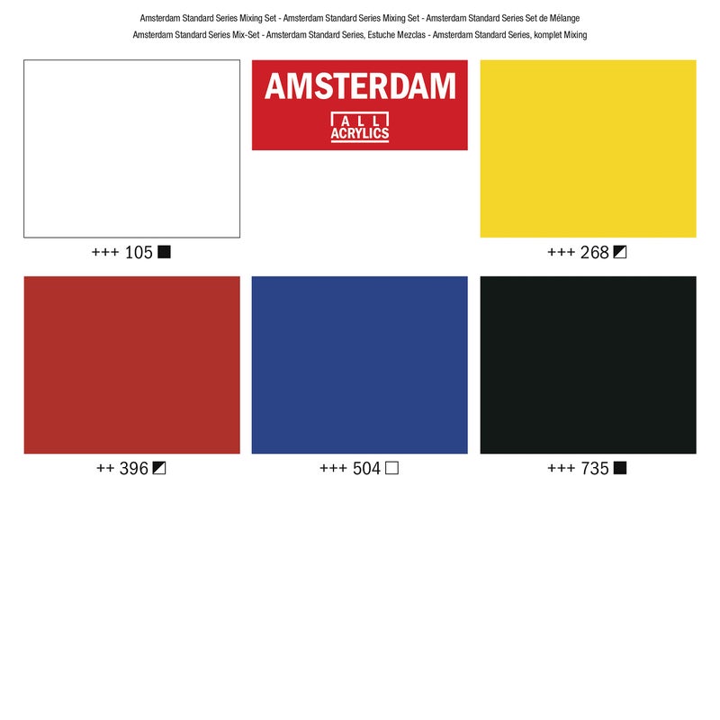 Amsterdam Acrylic Standard Series Paint Set 5x120ml Mixing - Image 3