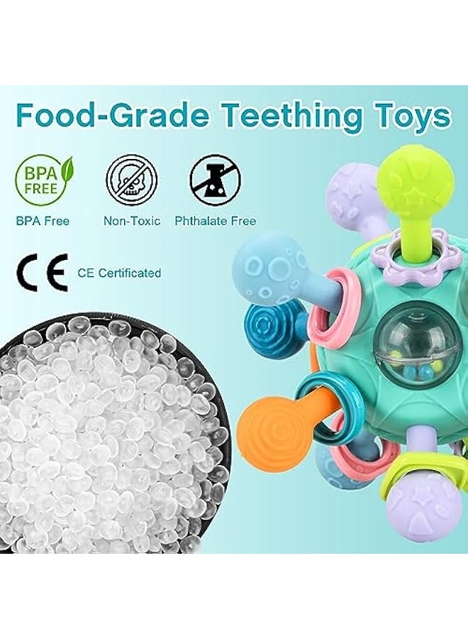 ألعاب مضغ الطفل، ألعاب حسية مونتيسوري الطفل، ألعاب تسنين للأطفال، هدايا للرضع حديثي الولادة الأولاد البنات 0-3-6-9-12-18 أشهر، لعب مضغ الرضع التعلم الهدايا لعب التنمية (الأخضر) - Image 3