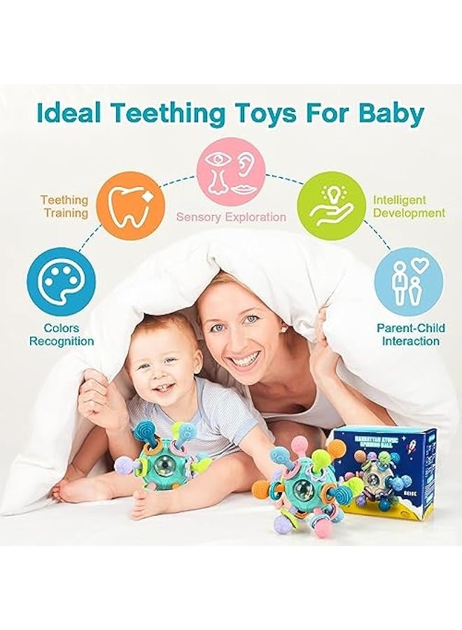 ألعاب مضغ الطفل، ألعاب حسية مونتيسوري الطفل، ألعاب تسنين للأطفال، هدايا للرضع حديثي الولادة الأولاد البنات 0-3-6-9-12-18 أشهر، لعب مضغ الرضع التعلم الهدايا لعب التنمية (الأخضر) - Image 5
