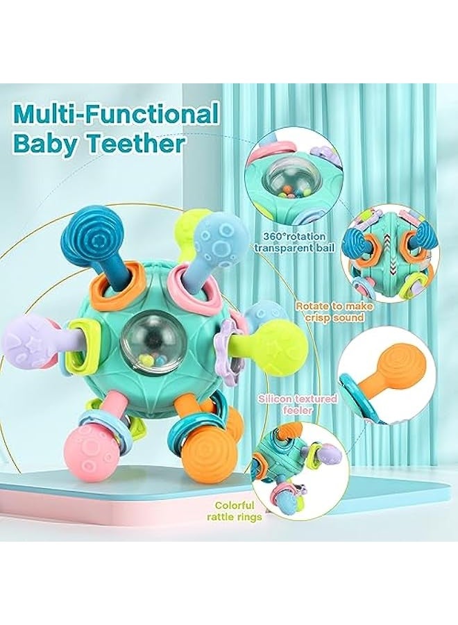 ألعاب مضغ الطفل، ألعاب حسية مونتيسوري الطفل، ألعاب تسنين للأطفال، هدايا للرضع حديثي الولادة الأولاد البنات 0-3-6-9-12-18 أشهر، لعب مضغ الرضع التعلم الهدايا لعب التنمية (الأخضر) - Image 2