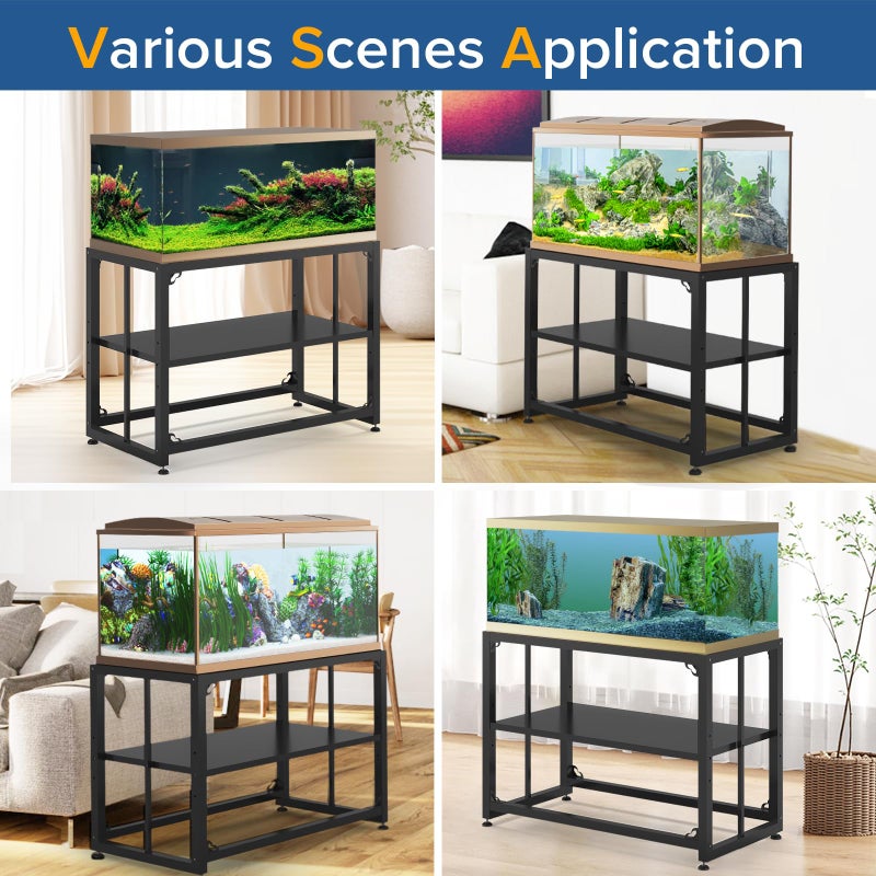 TOCRETOARE Fish Tank Stand 40 Gallon, Metal Aquarium Stand 36.5" L x 18.5" W*29.5â€H, Double-Layer Storage Design, Suitable for Home and Office Use, 660LBS Capacity, Black (Tank not Included) - Image 5