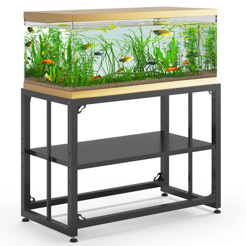 TOCRETOARE Fish Tank Stand 40 Gallon, Metal Aquarium Stand 36.5" L x 18.5" W*29.5â€H, Double-Layer Storage Design, Suitable for Home and Office Use, 660LBS Capacity, Black (Tank not Included) - Image 1