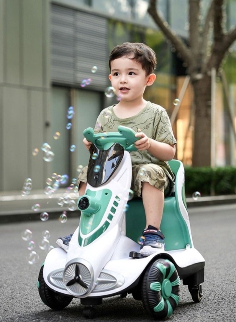 Ride-On Four Wheels Kids 6v Electric Car With Bubble Ejection 360 Degree Rotation With Cool Led Lights And Seat Belt - Image 4
